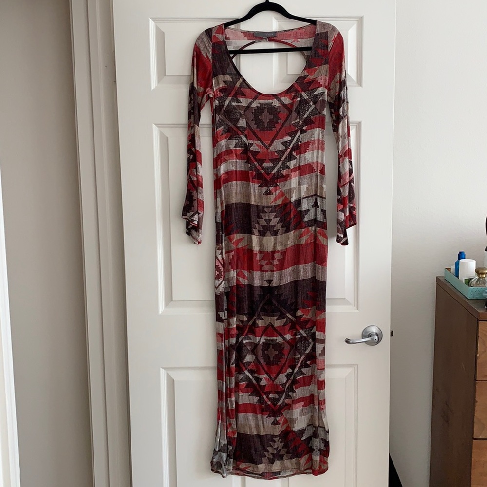 Tysa designs boho bell sleeve open back dress